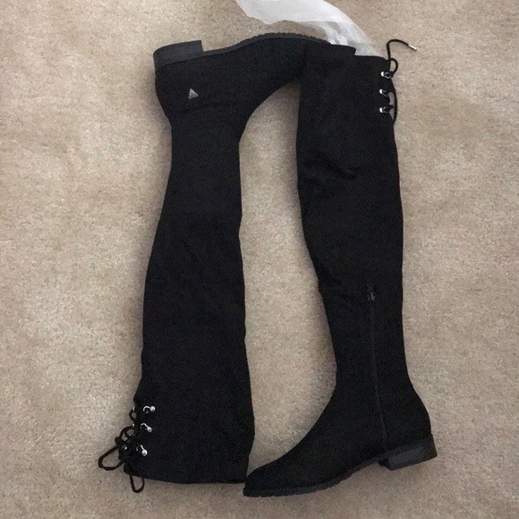 👢GUESS 👢Shellie Over the Knee Boots Black - Picture 4 of 8
